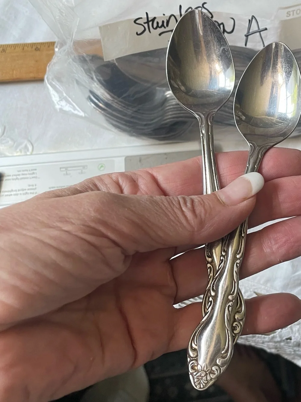 Stainless steel flatware Japan ornate vintage silverware set